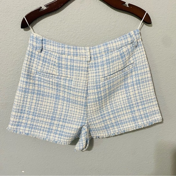 Zara Bloggers‎ Favorite Blue Structured Hight Waisted Shorts with Pockets Size L - Picture 6 of 15